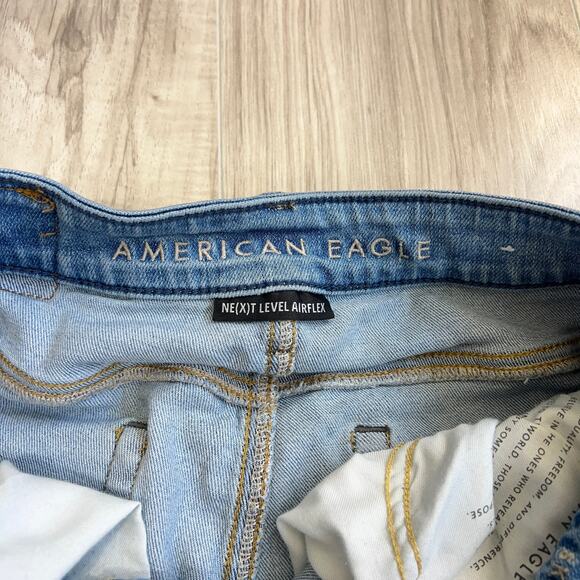 American Eagle Next Level Stretch Skinny Distressed Blue Jeans Size W28 L28 - Picture 8 of 12